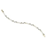 The Diamond Deal Yellow-tone Sterling Silver Womens Round Black Color Enhanced Diamond Infinity Bracelet 1/4 Cttw