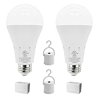 Emergency Rechargeable Light Bulbs for Power Outage 2000mAh 80W Equivalent Ebulb Self-Charging Emergency Light Bulb with Charge Indicator Dimmable Soft White 3000K