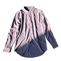 Gioventu Womens Silk Blouse Long Sleeve Pure Color Stand Collar Button Down Simple Shirt