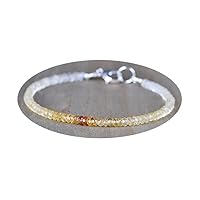 Natural Ombre Citrine 3-3.5mm Rondelle Shape Faceted Cut Gemstone Beads 7 Inch Silver Plated Clasp Bracelet For Men, Women. Natural Gemstone Link Bracelet. | Lcbr_05009