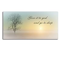 Wall Art for Bedroom of Waterproof Quote Paintings, Family Wall Decor of Misty Sunrise & Plant, Room Wall Pictures of Large Wall Art, White Country Decor by Wood Inner Framed ( 16x32 )