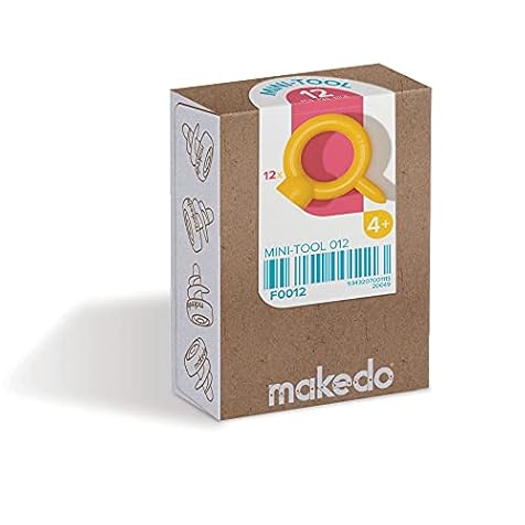 Makedo Mini-Tool 012 | STEM and STEAM Educational Toys for Kids | Upcycled Cardboard Construction Projects | at Home Play and Classroom Learning | 12 Piece Mini-Tool for Boys and Girls Age 4+