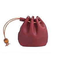 BLESSUME Medieval Pouch Drawstring Bag Renaissance Viking Costume Belt Pouch Waist Bag (Wine Red 2)