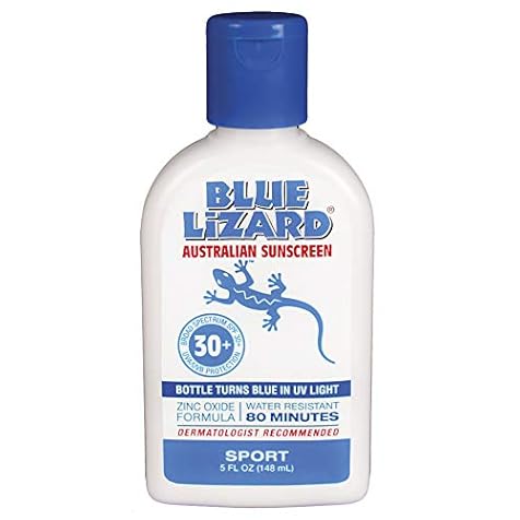 Blue Lizard Sport Original Mineral-Based Sunscreen – Original Australian Formula – SPF 30+ UVA/UVB Protection, 5 oz