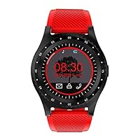 Smart Watch Bluetooth Photo Running Sport Step Watch Round Screen Outdoor Card Watch (Color: Red)