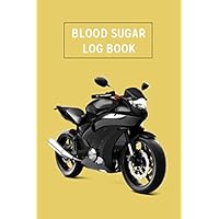 Blood Sugar Log Book: Yellow Motorbike Cover Weekly Blood Sugar Log Book, Daily 2 Year Glucose Tracker Diary - Diabetes Journal For Men, Small Size - 6