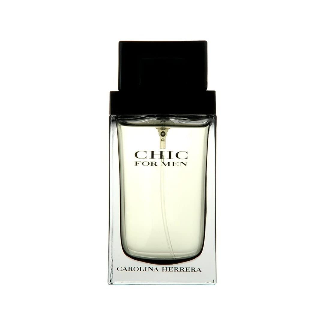 Carolina Herrera Chic Fragrance For Men - Leathery Wood And Adventure - Begins With The Warmth Of Wood And Smooth Touch Of Leather - Hint Of Saffron - Touch Of Cashmere Wood - Edt Spray - 2 Oz