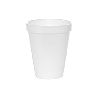 Tezzorio (200 Count) 12 oz White Foam Cups, Foam Drinking Cups, Disposable Insulated Foam Cups for Hot/Cold Drinks