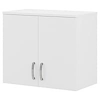 Bush Business Furniture Universal 24-inch Wall Cabinet with Doors and 2 Shelves, White (UNS428WH)