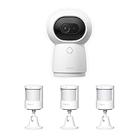 Aqara 2K Security Indoor Camera Hub G3 Plus 3 Motion Sensor P1, AI Facial and Gesture Recognition, Infrared Remote Control, 360° Viewing Angle via Pan and Tilt