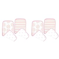 SwaddleDesigns Cotton Muslin Baby Burpies, Set of 2 Cotton Burp Cloths, Pink Heavenly Floral Shimmer (Pack of 2)