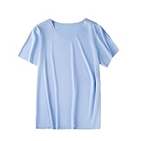 Summer Men's Seamless Ice Silk Short-Sleeved T-Shirt Slim Casual Breathable V-Neck Half-Sleeved Top Bottoming Shirt