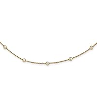 Chain Necklace 14K Yellow Gold Rolo Diamond Diamond, Lab Grown Round 20 in 1.2 mm