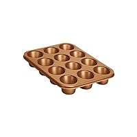 NutriChef 12-cup Golden Oven Muffin Pan, Non-Stick Coated Layer Surface, Even Heating Muffin Tray for Muffins, Cupcakes, Pastries & Mini Pies, Used for Model Number NCBK6TR7 and NCBK6TR7.5