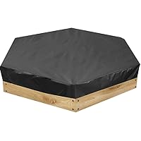 Sand Pit Cover Waterproof Sandbox Cover Dust-proof Hexagonal Sandpit Cover for Outdoor(Black, 140 * 110 * 20cm) Shade net
