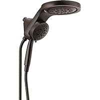 Delta Faucet HydroRain 5-Spray H2Okinetic Dual Shower Head with Handheld Spray, Oil Rubbed Bronze Shower Head with Hose, Handheld Shower Heads, 2.5 GPM Flow Rate, Venetian Bronze 58680-RB25