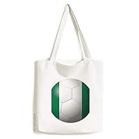 Nigeria National Flag Soccer Football Tote Canvas Bag Shopping Satchel Casual Handbag