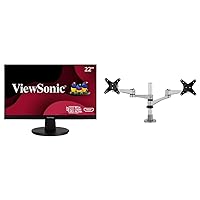 ViewSonic VA2247-MH 22 Inch Full HD 1080p Monitors and LCD-DMA-001 Dual Monitor Mounting Arm with Vesa Mount