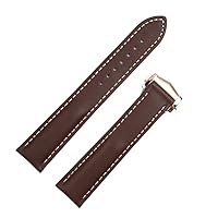 Quality Genuine French Napa Cowhide Watchbands for Omega Strap 20mm 21mm DE Ville AT150 Comfortable for Seamaster 300 Watch Band (Color : Dark Brown Rose, Size : 20mm)