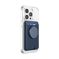 PopSockets Softgoods Phone Wallet with Expanding Grip and Adapter Ring for MagSafe, Phone Card Holder, Wireless Charging Compatible, Wallet Compatible with MagSafe® - Navy