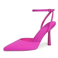 Closed Toe Ankle Strap Heels Women Pumps Pointed Toe Heeled Sandals for Women Stiletto Wedding Dress Shoes