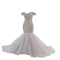 Lace Mermaid Wedding Dress Amanda Novias, Multicolor