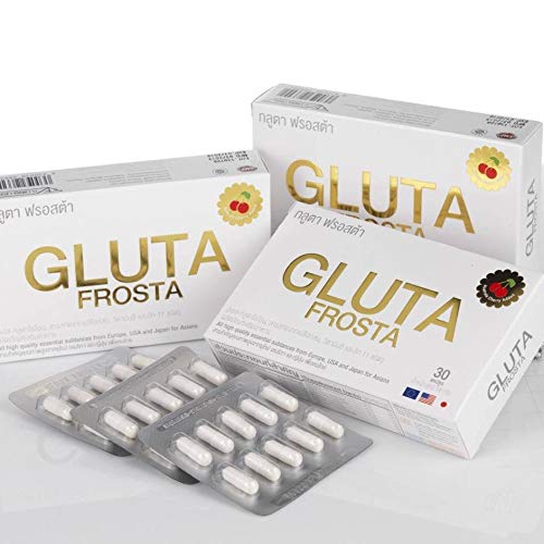 3 Boxes.Gluta Frosta “3x Triple Gluta Booster” (1 Box. x 30 Capsules.) For white skin, reduce wrinkles, acne, freckles, dark spots and tighten the skin