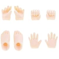 OBITSU11 Hand Feet (Left and Right) Set, No Magnet, Matte Skin Type Doll Making, Whity