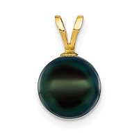 14k Gold 8 9mm Black Saltwater Akoya Cultured Pearl Pendant Necklace Jewelry Gifts for Women