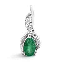 925 Sterling Silver Emerald Gemstone Pendant For Girls & Women Pendant Emerald Pendant May Birthstone Pendant Jewelry | Mother's Day Gift