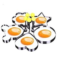 God's kitchen 5 pcs Non stick Ring Molds for Making Cakes, Pancakes, Meatloaf, Biscuits, Fried Egg Ecofriendly Stainless Steel Easy to Clean and Use 5 Different Shapes Great Kitchen Tool