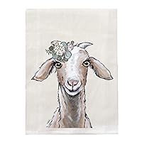 Gifts for Mom - Goat Tea Towel - Goat Flour Sack Towel - Farmhouse Kitchen Decor - Goat Lover Gifts - Goat Gift for Goat Lovers - Flower Crown Goat Kitchen Decor