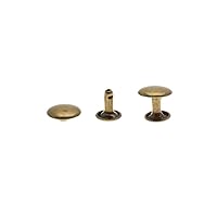 100pcs/set Metal Double Cap Rivets Stud Rapid Rivets Collision Nail Metal Spike Leather Craft Repair 4 Colors (Antique Brass, 9mm9mm)