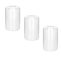 3 Pack Clear Glass Shade, Cylinder Light Fixture Replacement Globe or Cover with 1-5/8-Inch Fitter,5.5Inch Height 3.5Inch Width Wall Sconce Pendant Light Glass Replacement Fixture