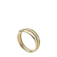 FOSSIL JF03801710 Women's Ring Vintage Heritage Stainless Steel Gold-Coloured, Stainless Steel, No Gemstone