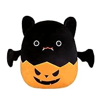 Halloween Black Cow Plush Pillow Toy,Cute Soft Cow Stuffed Animals Great Gift for Kids Birthdays, Christmas (Pumpkin Bat)