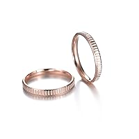 4MM Gold Korean Titanium Steel Simplicity Concave Convex Surface Gear Ring Rose Gold Sweet Girl Fashion Jewelry