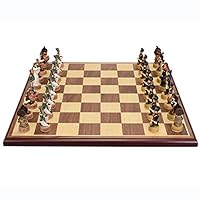 Chess Set Three-Dimensional Figure Chess Set MDF Board Checkerboard，High-end of International Chess Set Gifts for Men Father Chess Game Board Set (Color : M1-B)