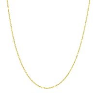 10k Yellow Gold 0.8mm Sparkle Cut Cable Chain Necklace With 5mm Spring Ring Closure Jewelry for Women - Length Options: 16 18 20 24