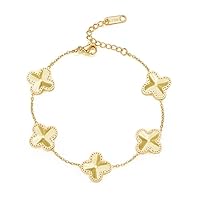 18K Gold Plated Lucky Bracelet |Adjustable Bracelets| Cute Link Bracelets Jewelry Gifts for Women Teen Girls,Gold