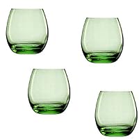 Luigi Bormioli Michelangelo Color Palette 11-1/2-Ounce Green Double Old-Fashioned Glasses, Set of 4