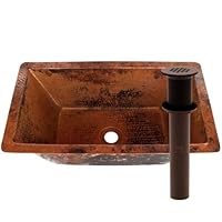 ARTESA Copper Bathroom Sink and Oil Rubbed Bronze Strainer Drain