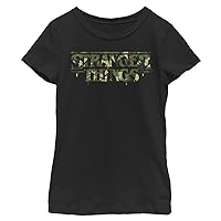 Netflix Stranger Things Camo Logo Girls Short Sleeve Tee Shirt