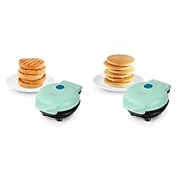 DASH Mini Maker for Waffles and Griddle for Pancakes, Eggs and more (Aqua)
