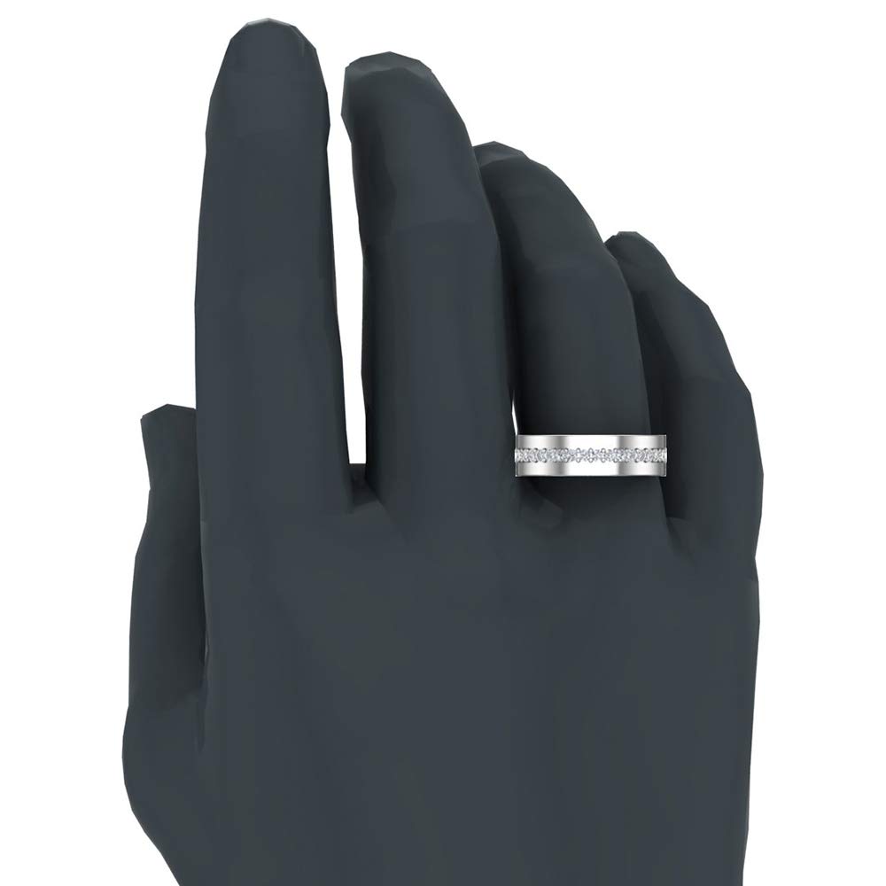 Glitz Design Men’s Diamond Wedding Band Semi eternity ring for men 18K Gold 0.45 carat (G, VS)