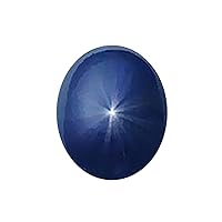 2.54-4.14 Cts of 9x7 mm AA Oval Cabochon Diffused Star Natural Sapphire (1 pc) Loose Gemstone