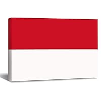 Painting Framed Artwork 8x12 Inch,Indonesia Flag Decorative Canvas Wall Art Printed,Wall Pictures Hanging Poster Wall Decoration for Living Room Office