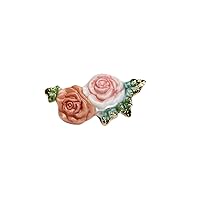 Pottery Birth Flower Pin Brooch, June, Rose, Made in Japan, Setoyaki, Rose, Present, Lapel Pin, Pin Badge, Chicken