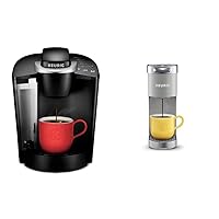 Keurig K-Classic Coffee Maker K-Cup Pod, Single Serve, Programmable, 6 to 10 oz. Brew Sizes, Black & K-Mini Plus Single Serve K-Cup Pod Coffee Maker, Studio Gray