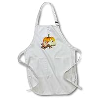 3dRose Dream Essence Designs Fall - Colorful Pumpkins, Corn and Autumn Leaves to Celebrate The Fall Harvest - Waist Apron with Pockets (apr_11640_3)